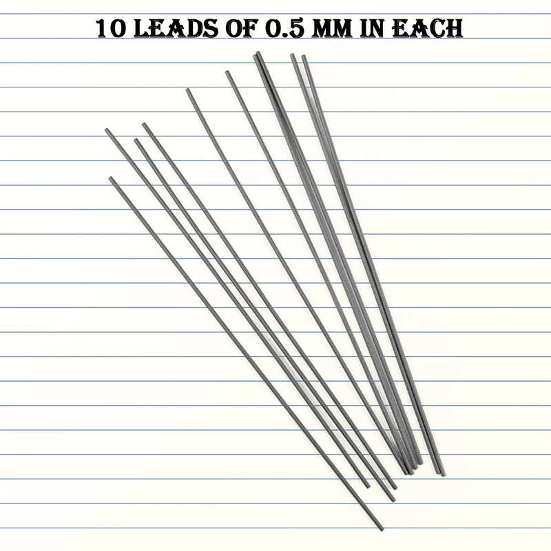Camlin Hi-Par Leads 0.5 mm HB – High Polymer Mechanical Pencil Leads (10 Tubes Pack) - Image 4