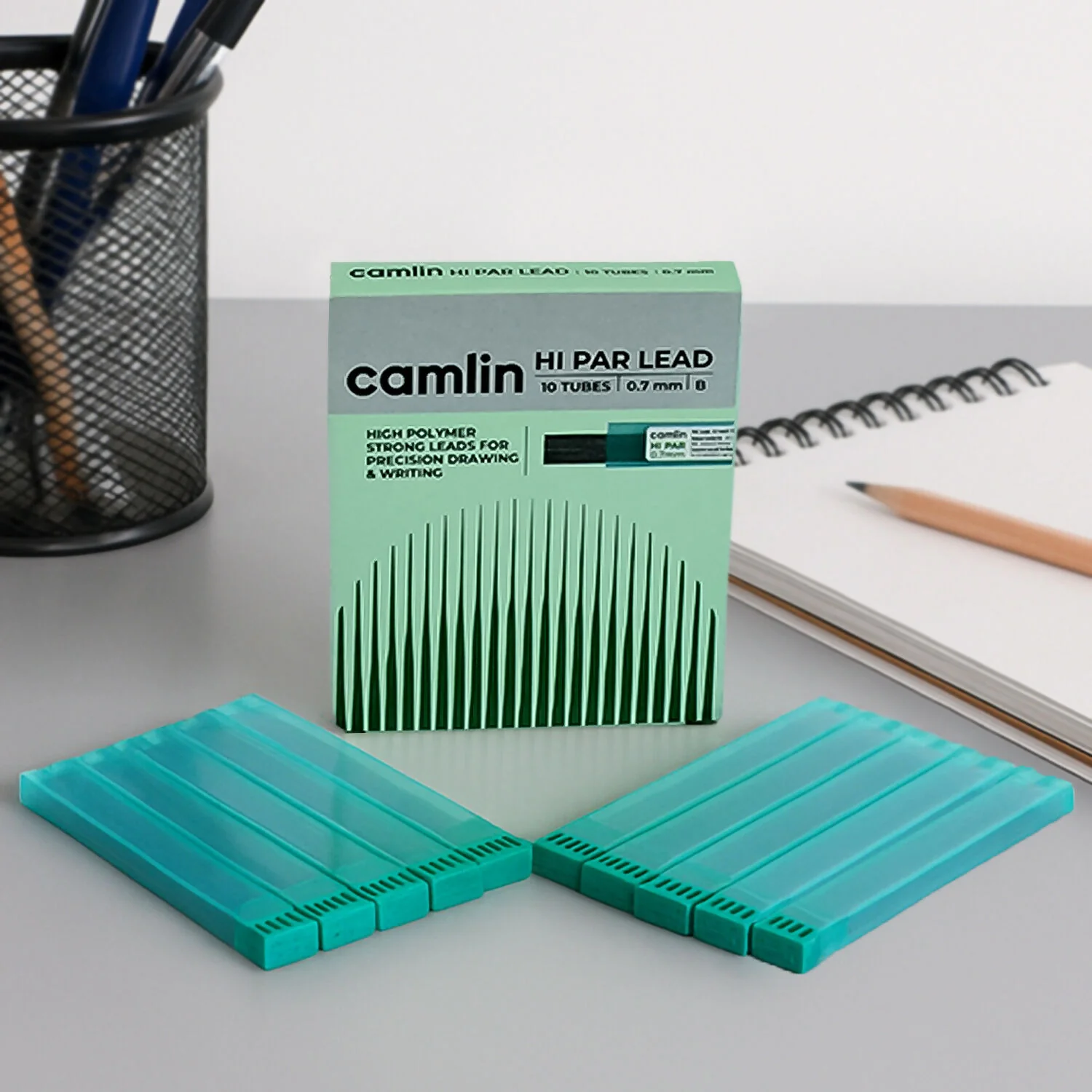 Camlin Hi-Par Mechanical Pencil Leads – 0.7mm B Grade, High Polymer Leads (10 Tubes) - Image 2