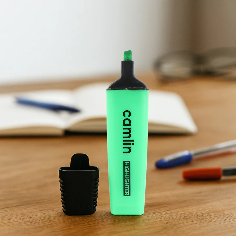 Camlin Highlighter Green – Smooth & Bright Fluorescent Highlighter Pen (Pack of 10) - Image 2