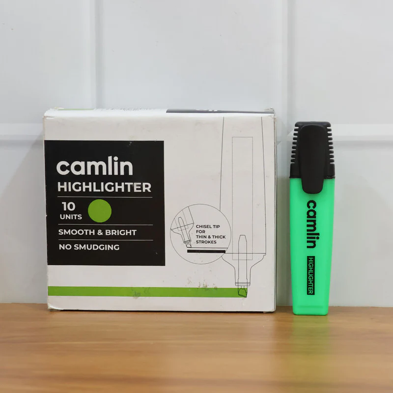 Camlin Highlighter Green – Smooth & Bright Fluorescent Highlighter Pen (Pack of 10) - Image 4