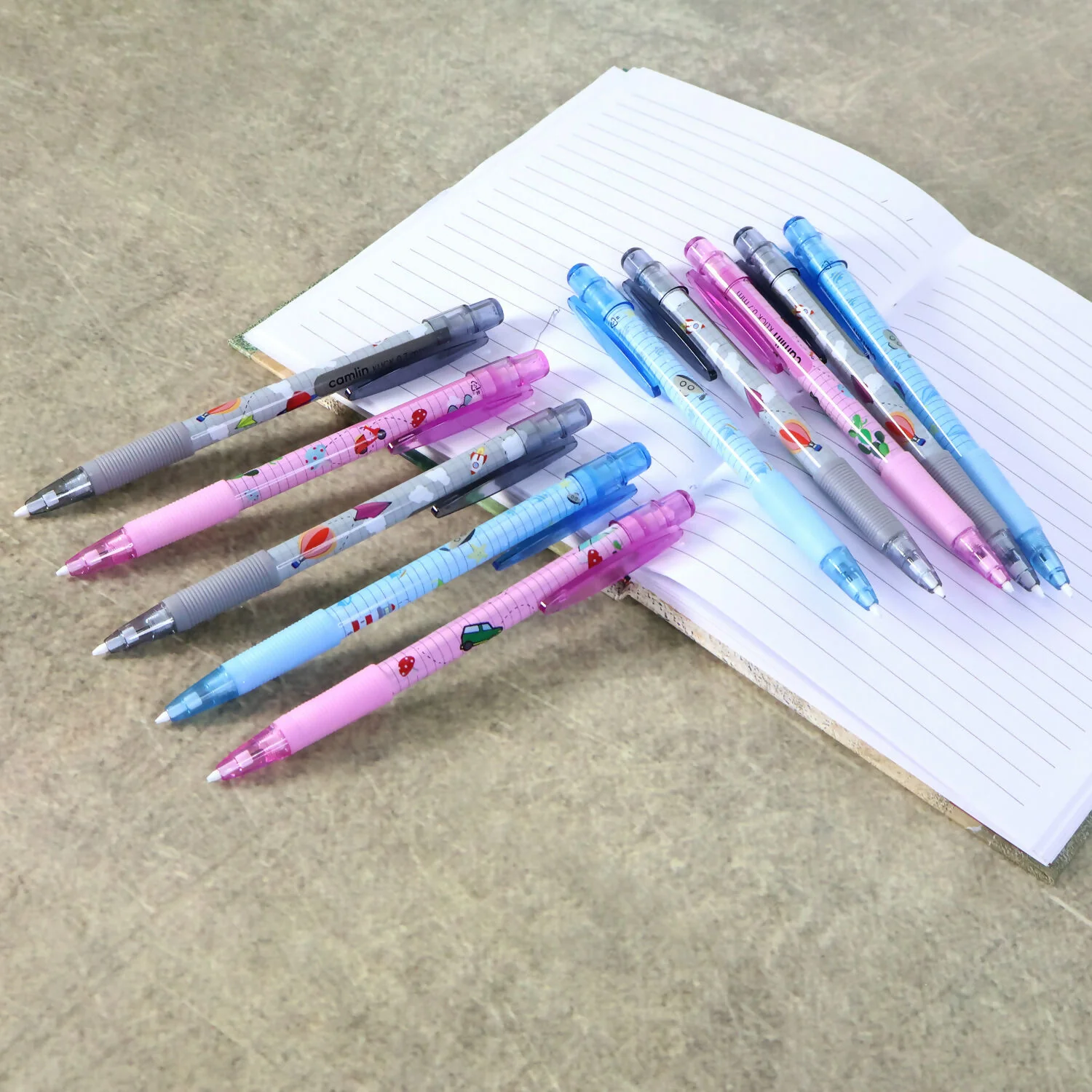 Camlin Klick Mechanical Pencil 0.7 mm Assorted Cartoon Design  Writing Pack of 10 - Image 4