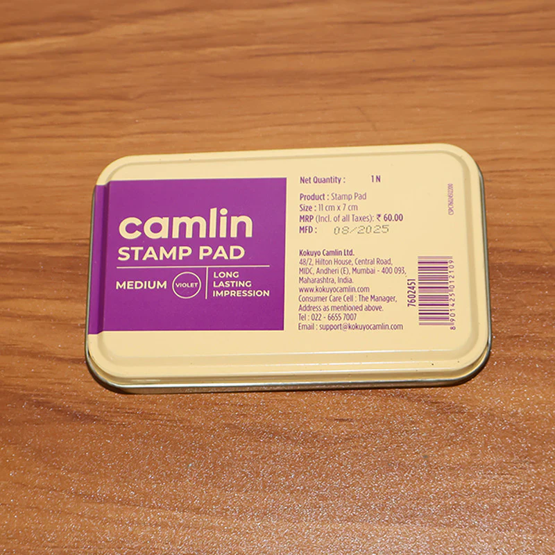 Camlin Medium Metal Stamp Pad – Violet Ink Stamp Pad Clear & Long-Lasting Impressions - Image 6