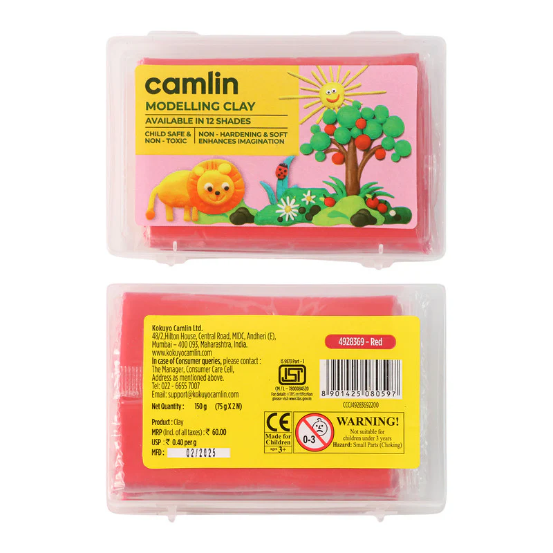 Camlin Modelling Clay – Red Shade, 150g - Image 6