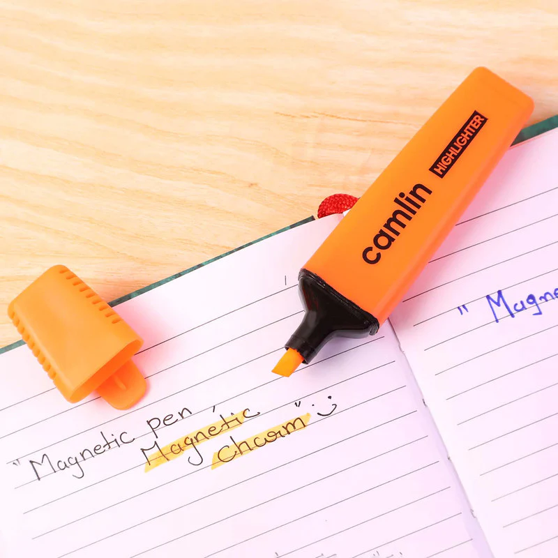 Camlin Orange Highlighter Pack – Smooth & Bright No-Smudge Chisel Tip (Box of 10) - Image 3