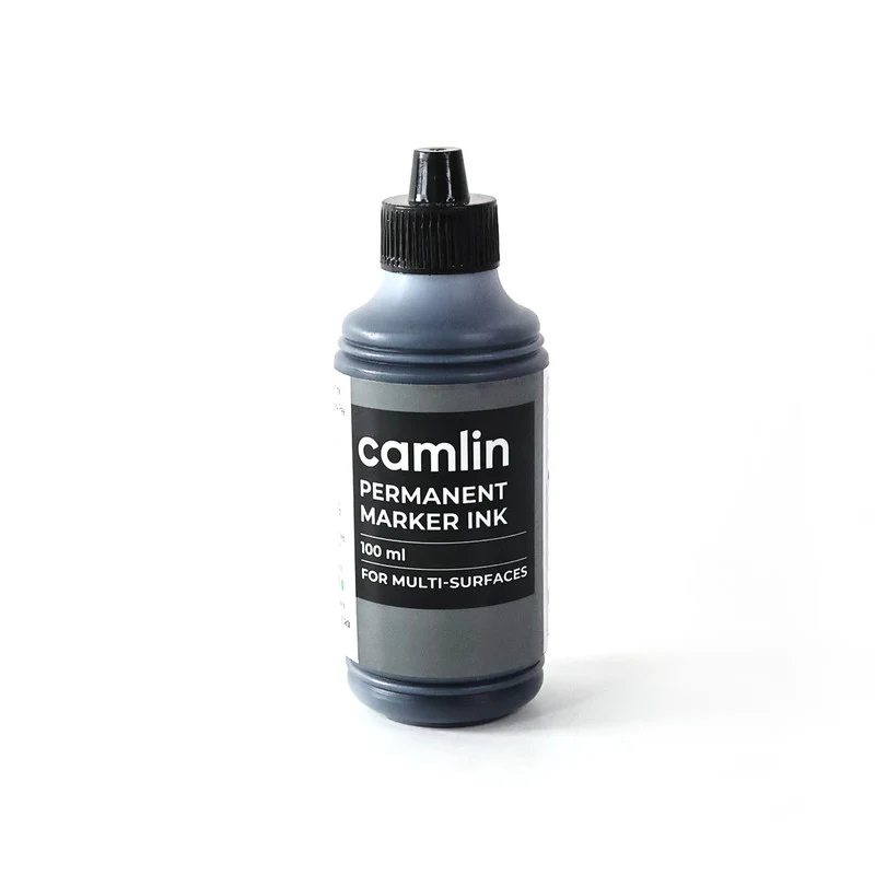 Camlin Permanent Marker Ink 100 ml – Black Color Refill Ink for Multi-Surfaces - Image 5