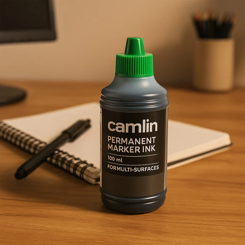 Camlin Permanent Marker Ink 100 ml – Green Color Refill Ink for Multi-Surfaces - Image 3