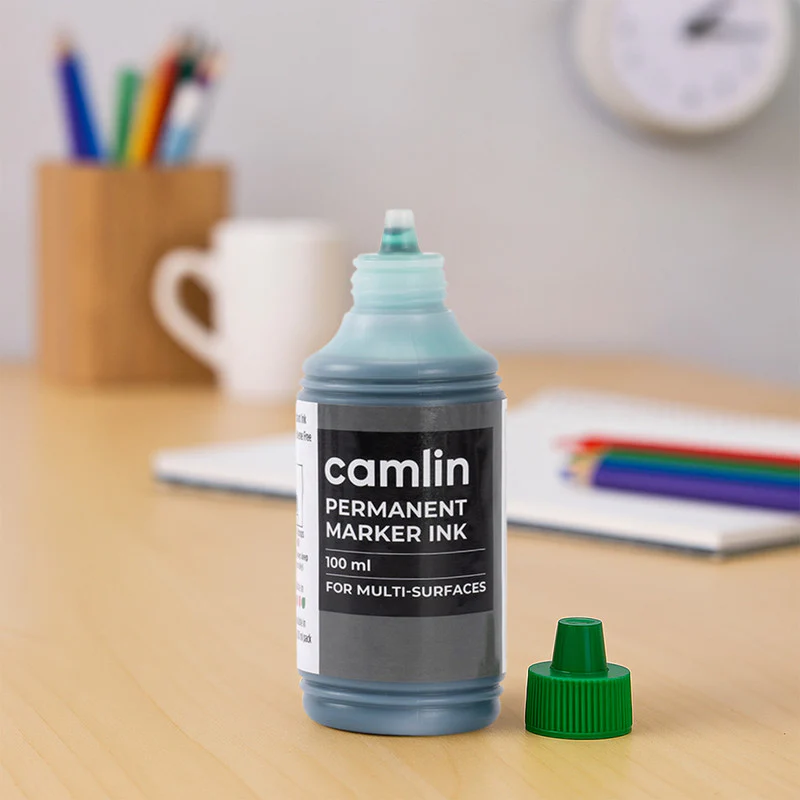 Camlin Permanent Marker Ink 100 ml – Green Color Refill Ink for Multi-Surfaces - Image 6