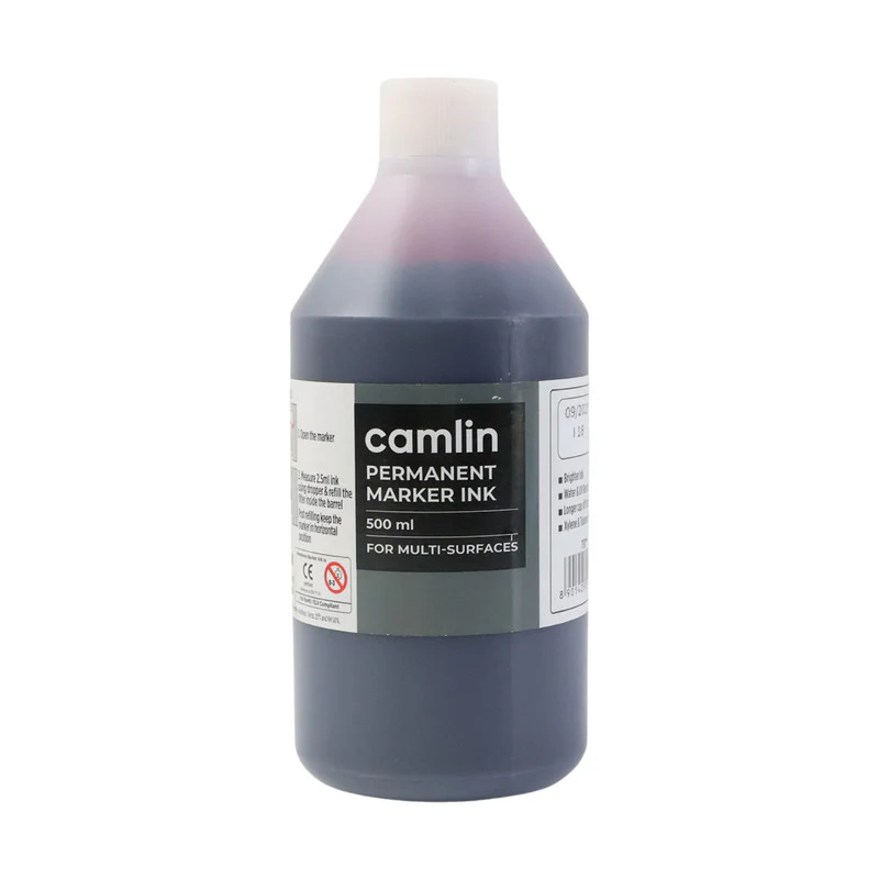 Camlin Permanent Marker Ink Red – 500 ml Refill Bottle with Free Dropper - Image 4