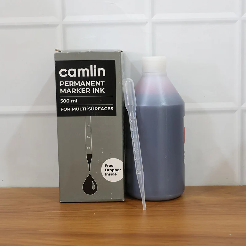 Camlin Permanent Marker Ink Red – 500 ml Refill Bottle with Free Dropper - Image 6