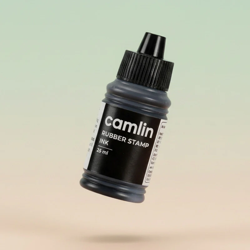 Camlin Rubber Stamp Ink Black – 25 ml Bottle for Clear & Sharp Impressions - Image 3