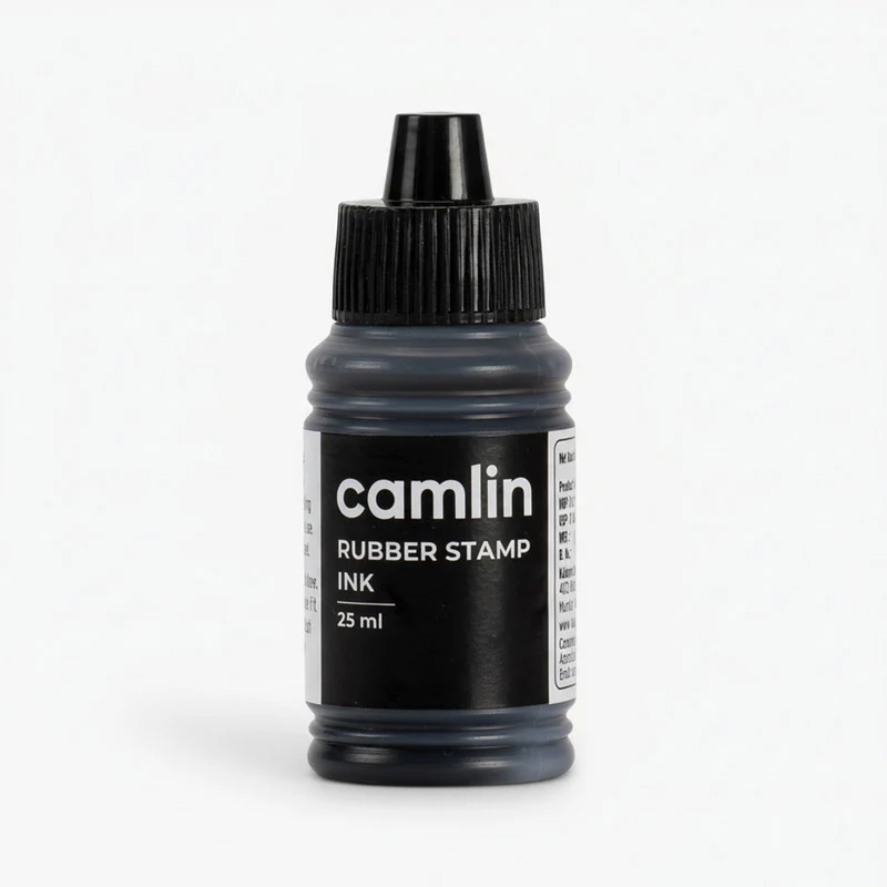 Camlin Rubber Stamp Ink Black – 25 ml Bottle for Clear & Sharp Impressions - Image 4