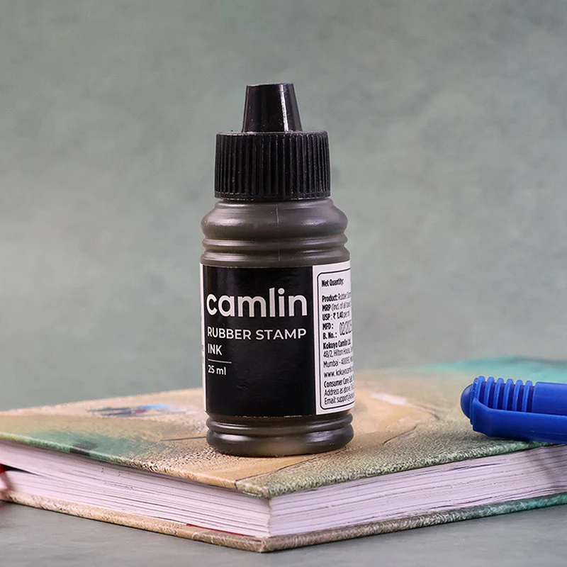 Camlin Rubber Stamp Ink Black – 25 ml Bottle for Clear & Sharp Impressions - Image 6