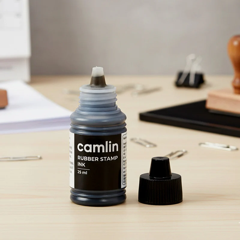 Camlin Rubber Stamp Ink Black – 25 ml Bottle for Clear & Sharp Impressions - Image 7