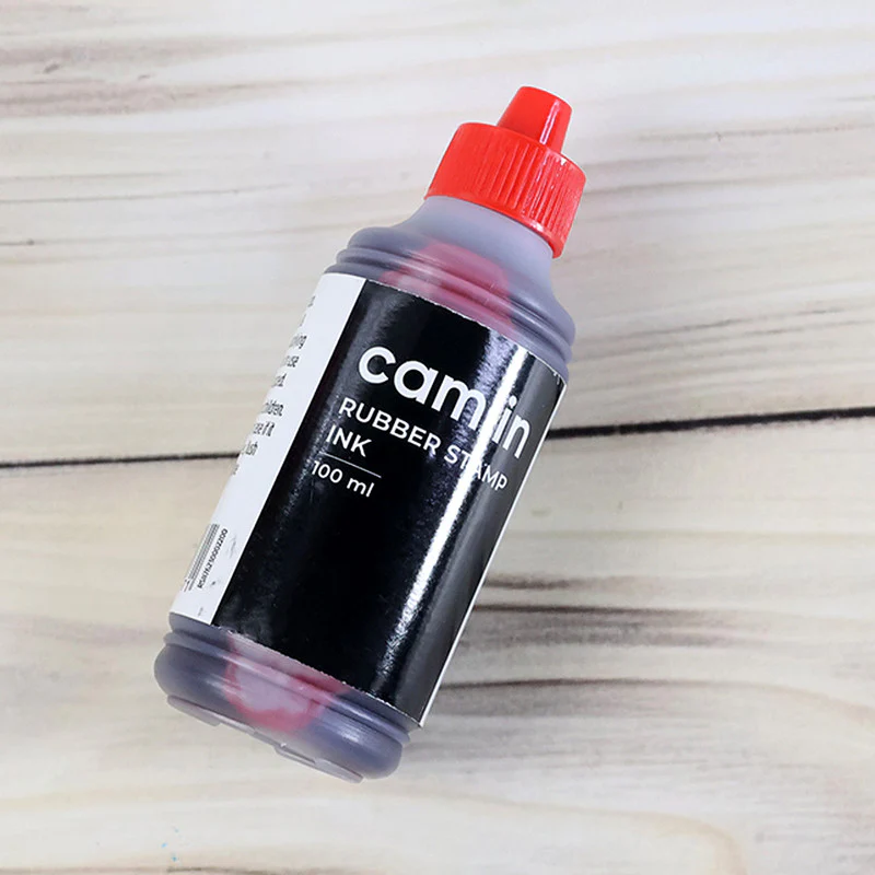 Camlin Rubber Stamp Ink Red – 100 ml Bottle for Bold & Clear Impressions - Image 5