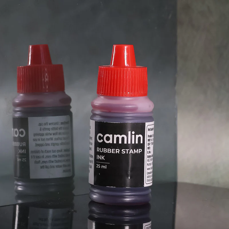 Camlin Rubber Stamp Ink Red – Quick-Dry Office Stamp Ink Bottle (25 ml) - Image 2
