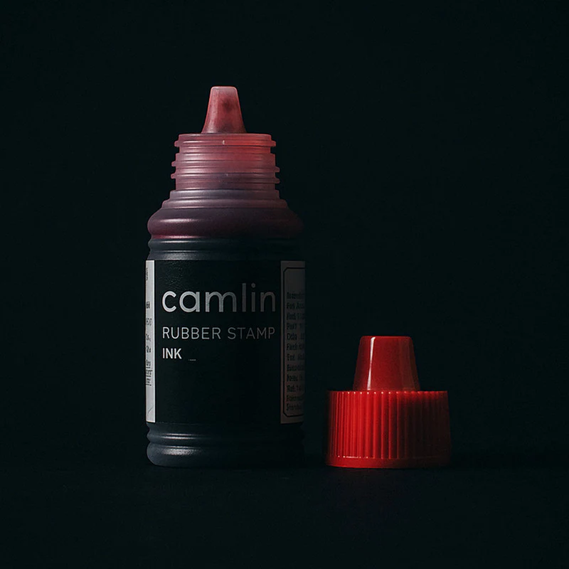 Camlin Rubber Stamp Ink Red – Quick-Dry Office Stamp Ink Bottle (25 ml) - Image 3