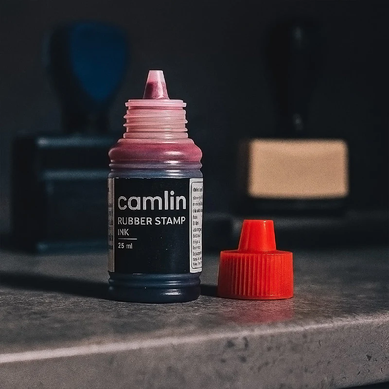 Camlin Rubber Stamp Ink Red – Quick-Dry Office Stamp Ink Bottle (25 ml) - Image 6