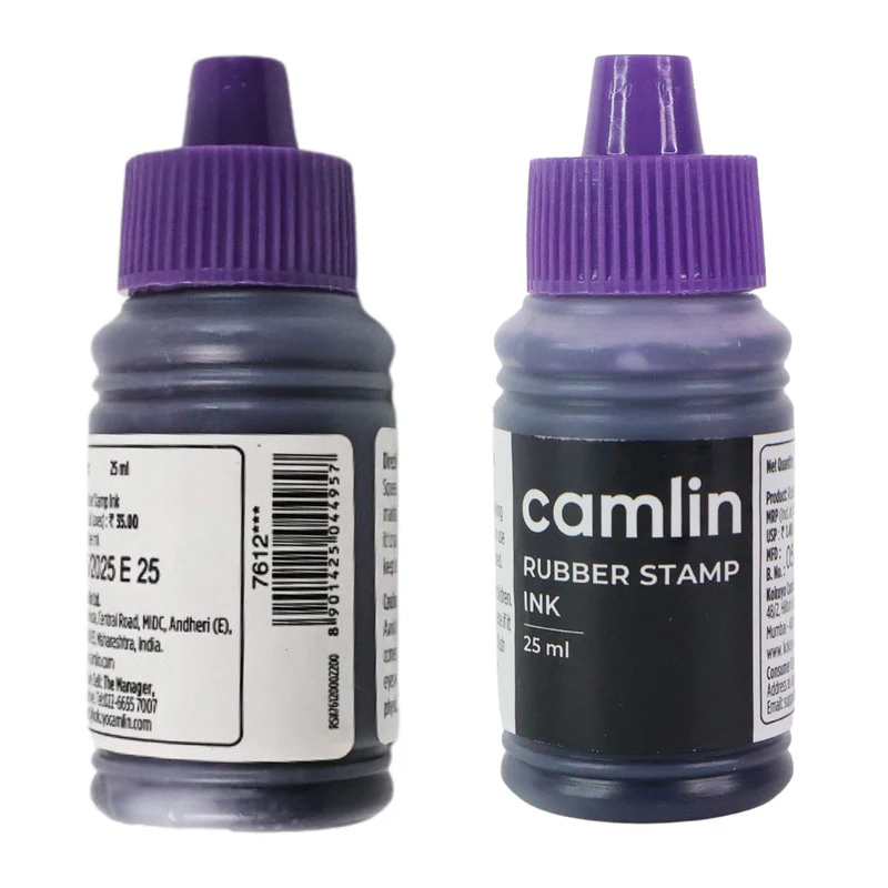Camlin Rubber Stamp Ink – Quick-Drying Violet Ink for Clear Stamping (25 ml) - Image 3