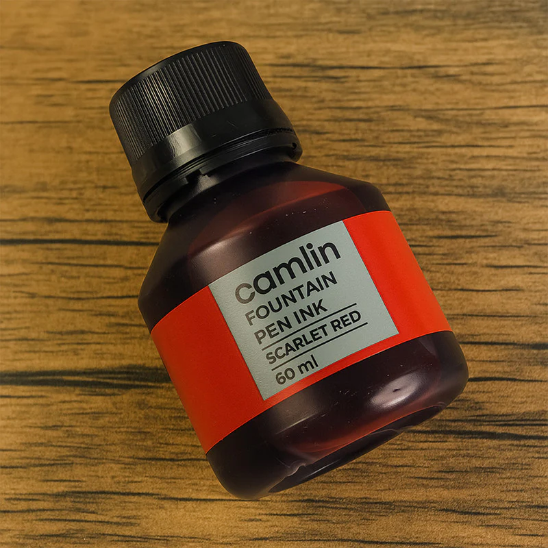 Camlin Scarlet Red Fountain Pen Ink – Smooth Flow Writing Ink (60 ml) - Image 2