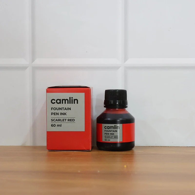 Camlin Scarlet Red Fountain Pen Ink – Smooth Flow Writing Ink (60 ml) - Image 4