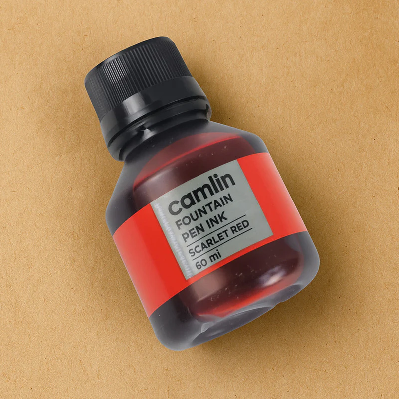 Camlin Scarlet Red Fountain Pen Ink – Smooth Flow Writing Ink (60 ml) - Image 6