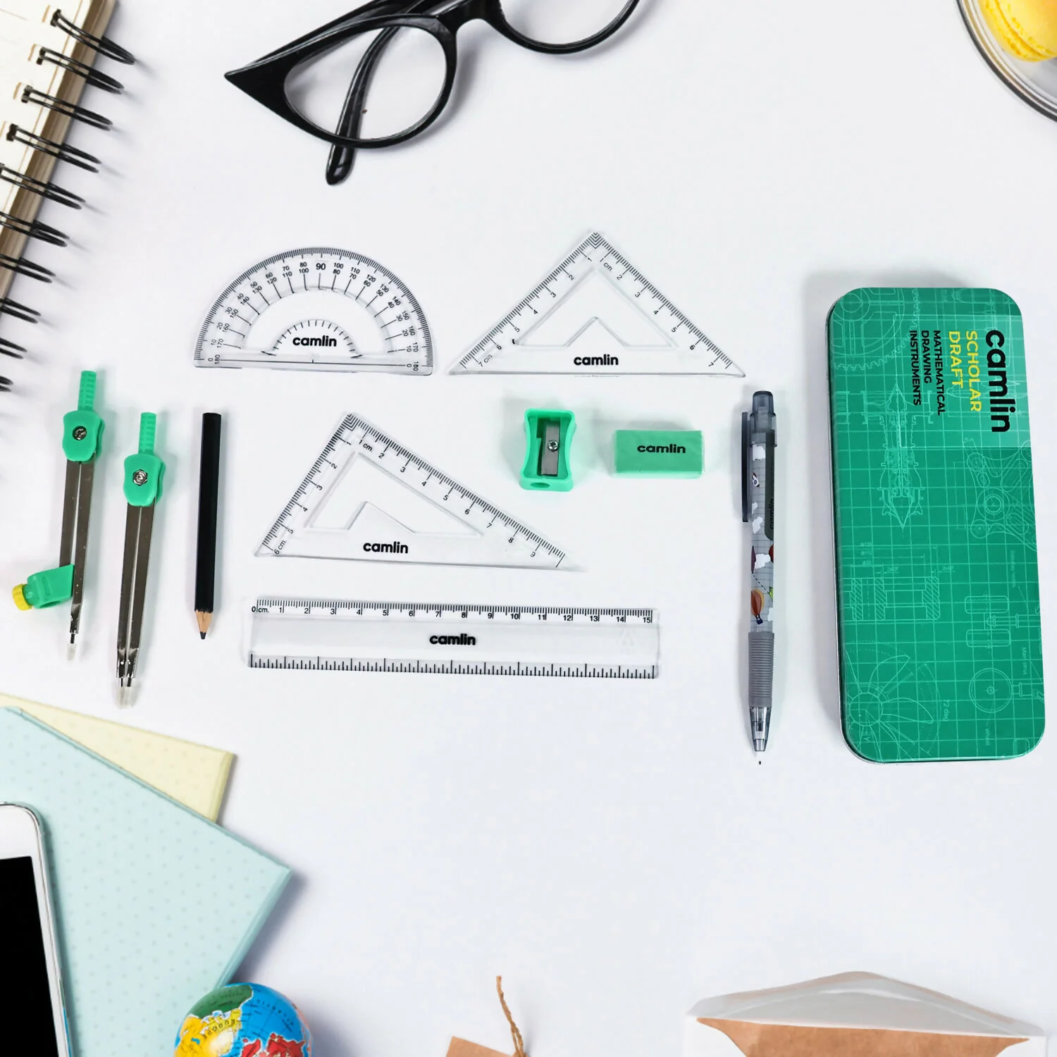 Camlin Scholar Draft Mathematical Drawing Instruments Box With Free Mechanical Pencil (0.7 mm) - Image 7