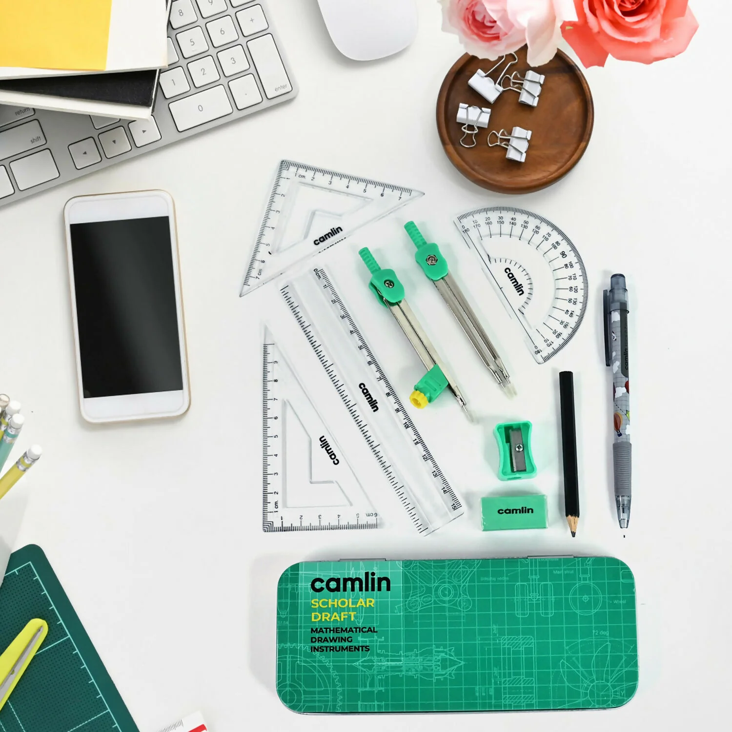 Camlin Scholar Draft Mathematical Drawing Instruments Box With Free Mechanical Pencil (0.7 mm) - Image 8