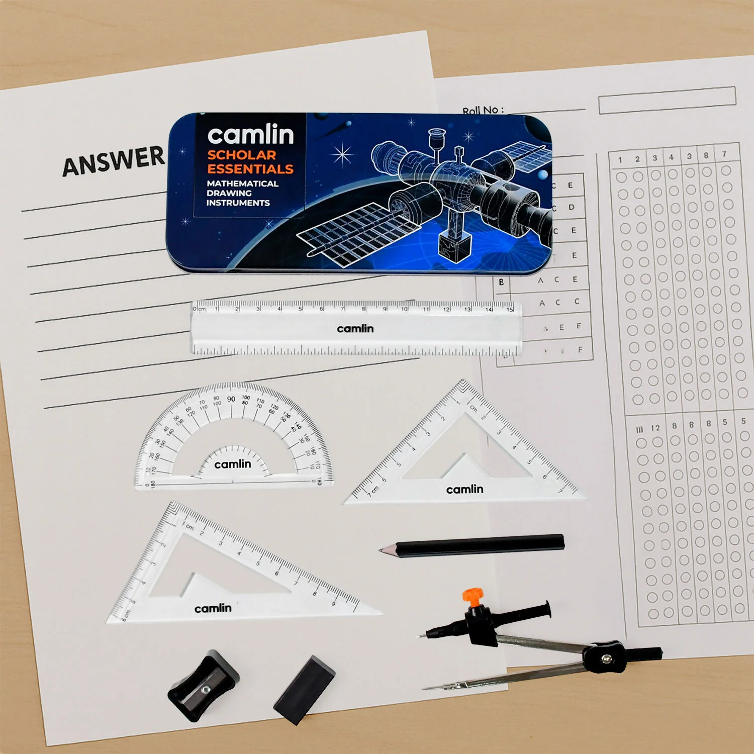 Camlin Scholar Essentials – Mathematical Drawing Instruments Box - Image 3