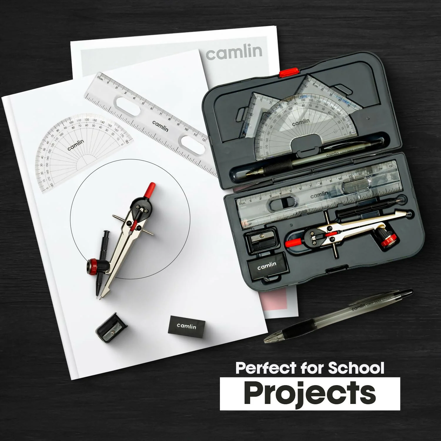 Camlin Scholar Pro Geometry Box – 12-Piece Maths Drawing Instruments Set - Image 7