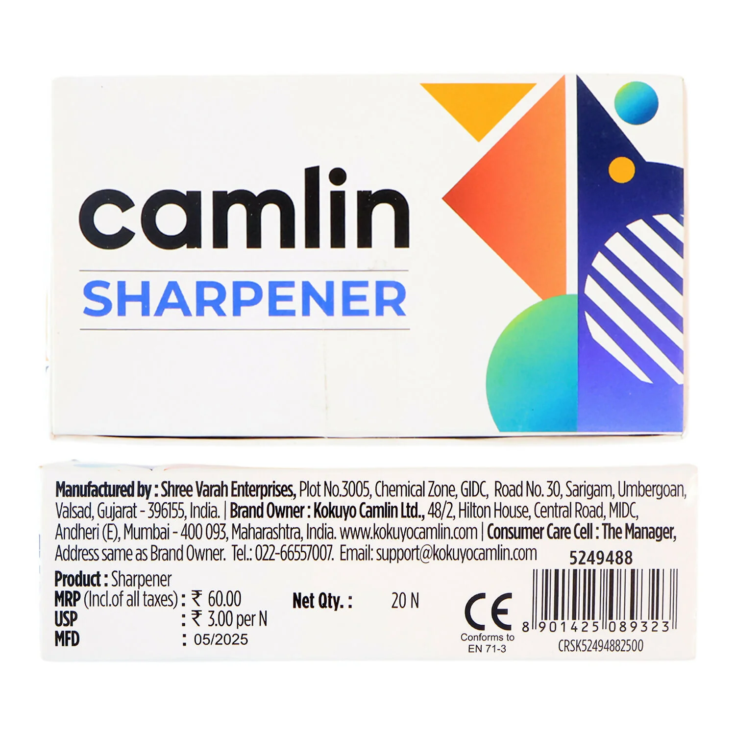 Camlin Sharpener – High Precision, Durable Blade, Easy Grip – Pack of 20 Units - Image 5