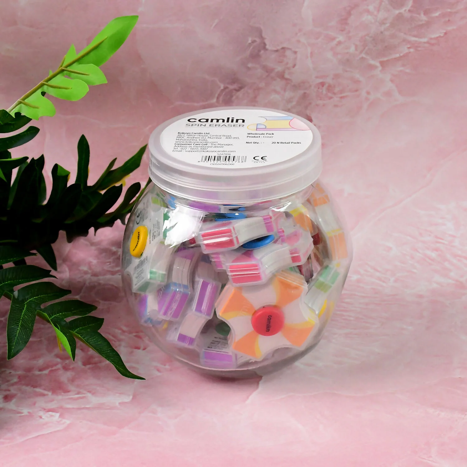 Camlin Spin Eraser - Pack of 20 Colorful Erasers for School & Office Use - Image 2