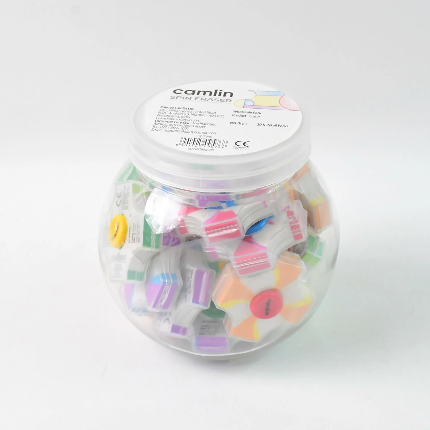 Camlin Spin Eraser - Pack of 20 Colorful Erasers for School & Office Use - Image 5