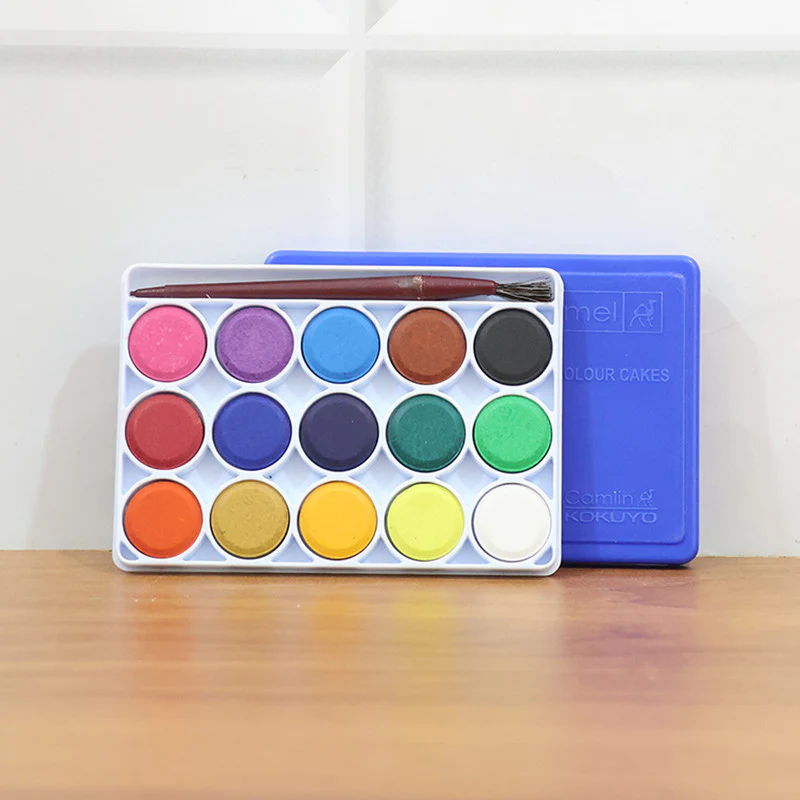 Camlin Students’ Water Colour Cakes – 18 Vibrant Shades with Brush - Image 6