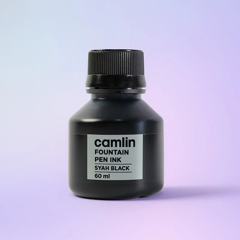Camlin Syah Black Fountain Pen Ink – Smooth Writing Ink (60ml) - Image 3