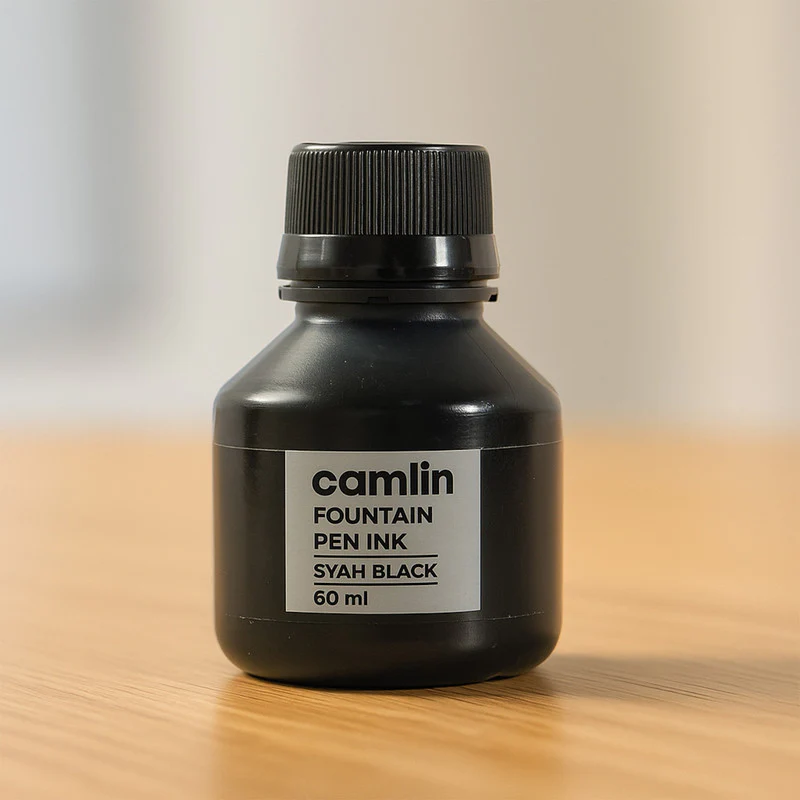 Camlin Syah Black Fountain Pen Ink – Smooth Writing Ink (60ml) - Image 5