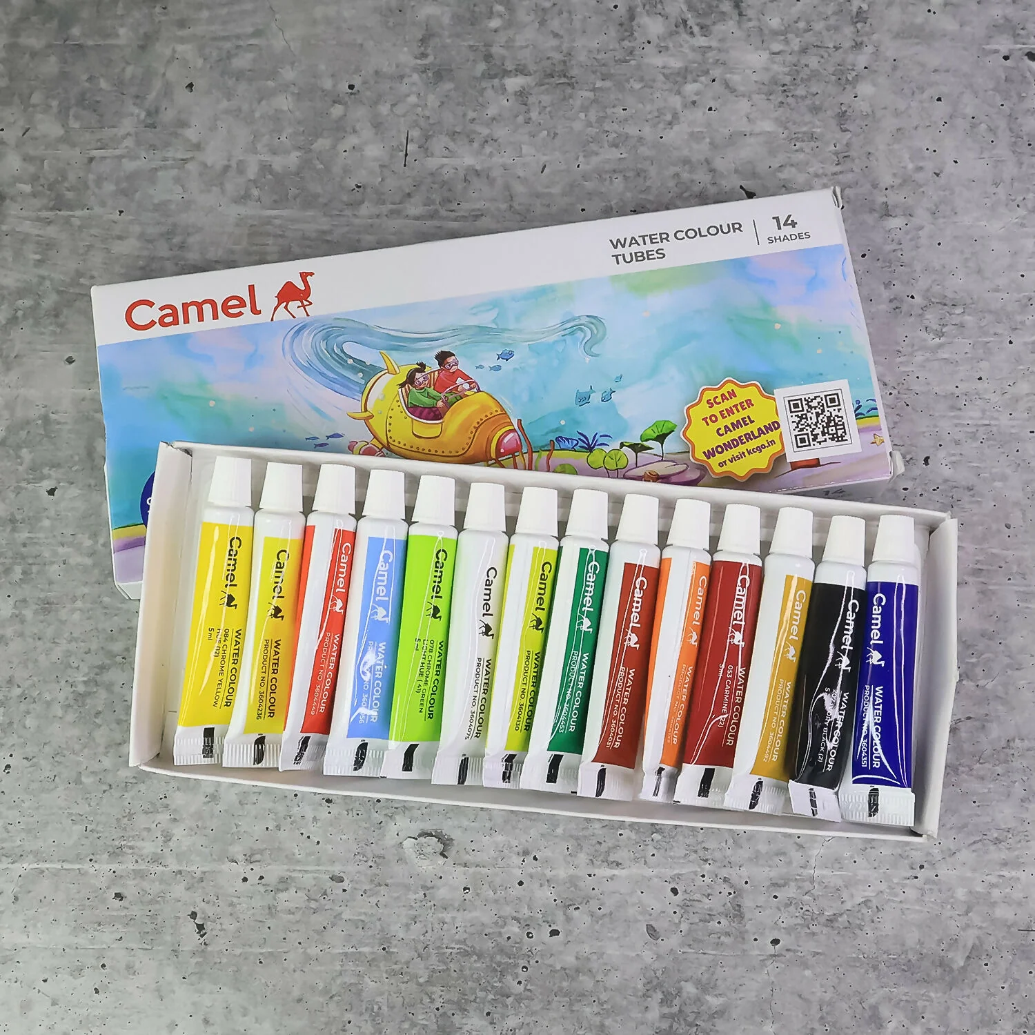 Camlin Water Colour Tubes 14 Shades Set - Image 2