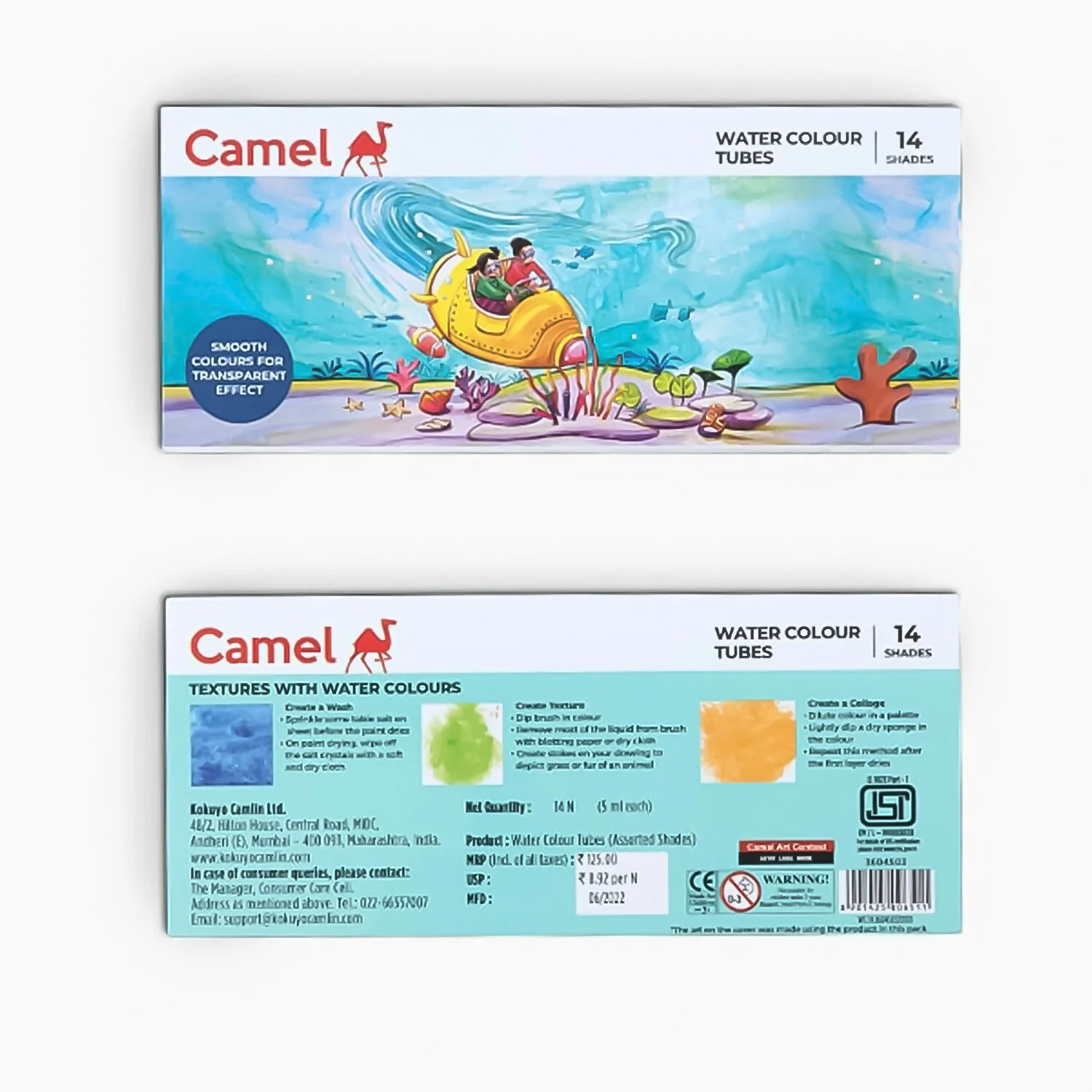 Camlin Water Colour Tubes 14 Shades Set - Image 4