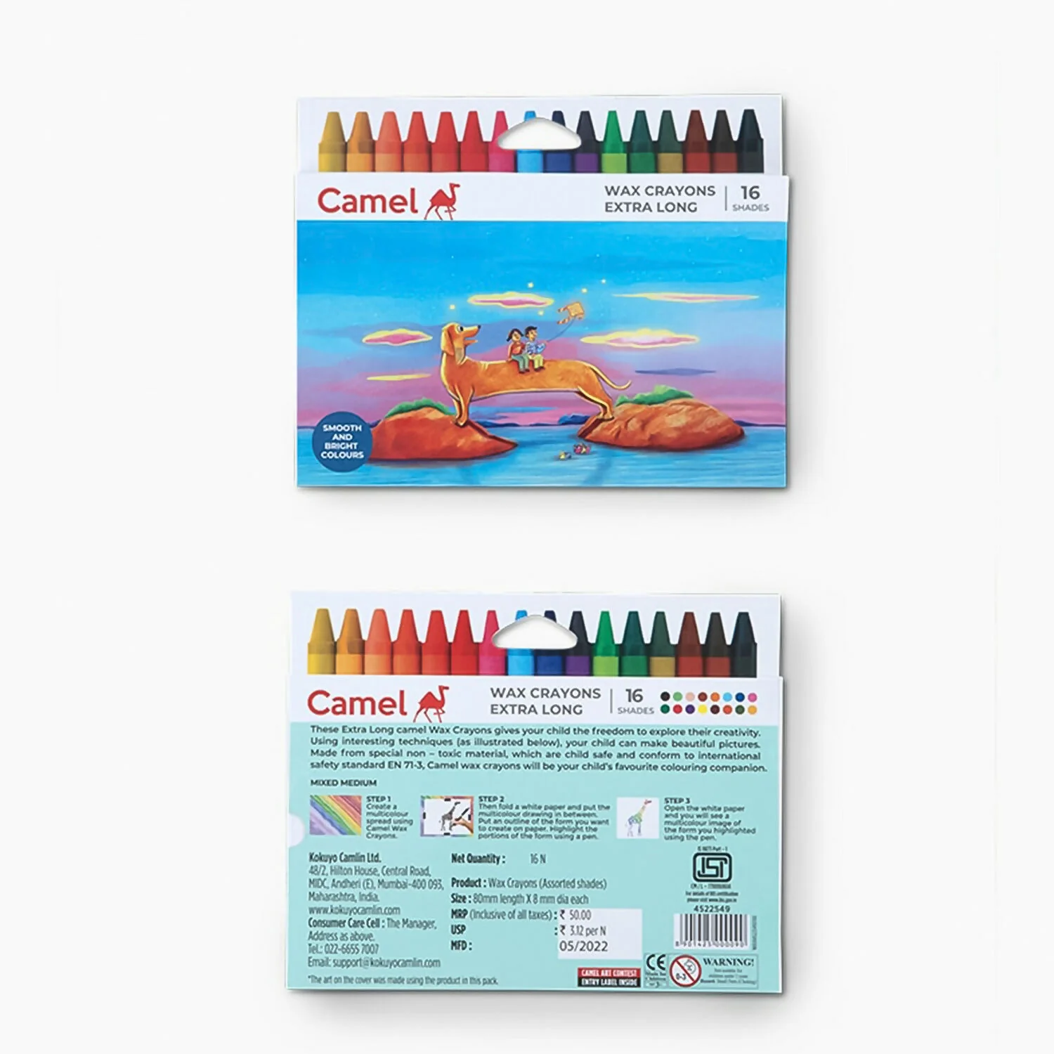 Camlin Wax Crayons Extra Long – 16 Bright Shades for Smooth Colouring - Image 4