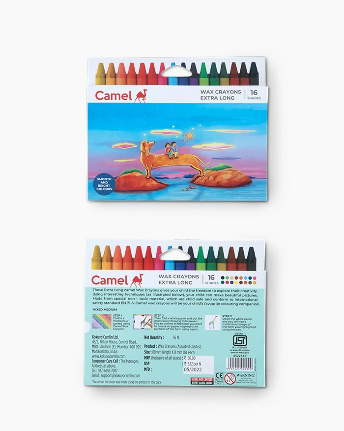Camlin Wax Crayons Extra Long – 16 Bright Shades for Smooth Colouring - Image 6