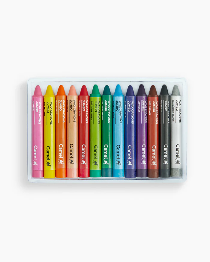 Camlin Wax Crayons Jumbo 13 Shades with Glitter Crayon - Image 4