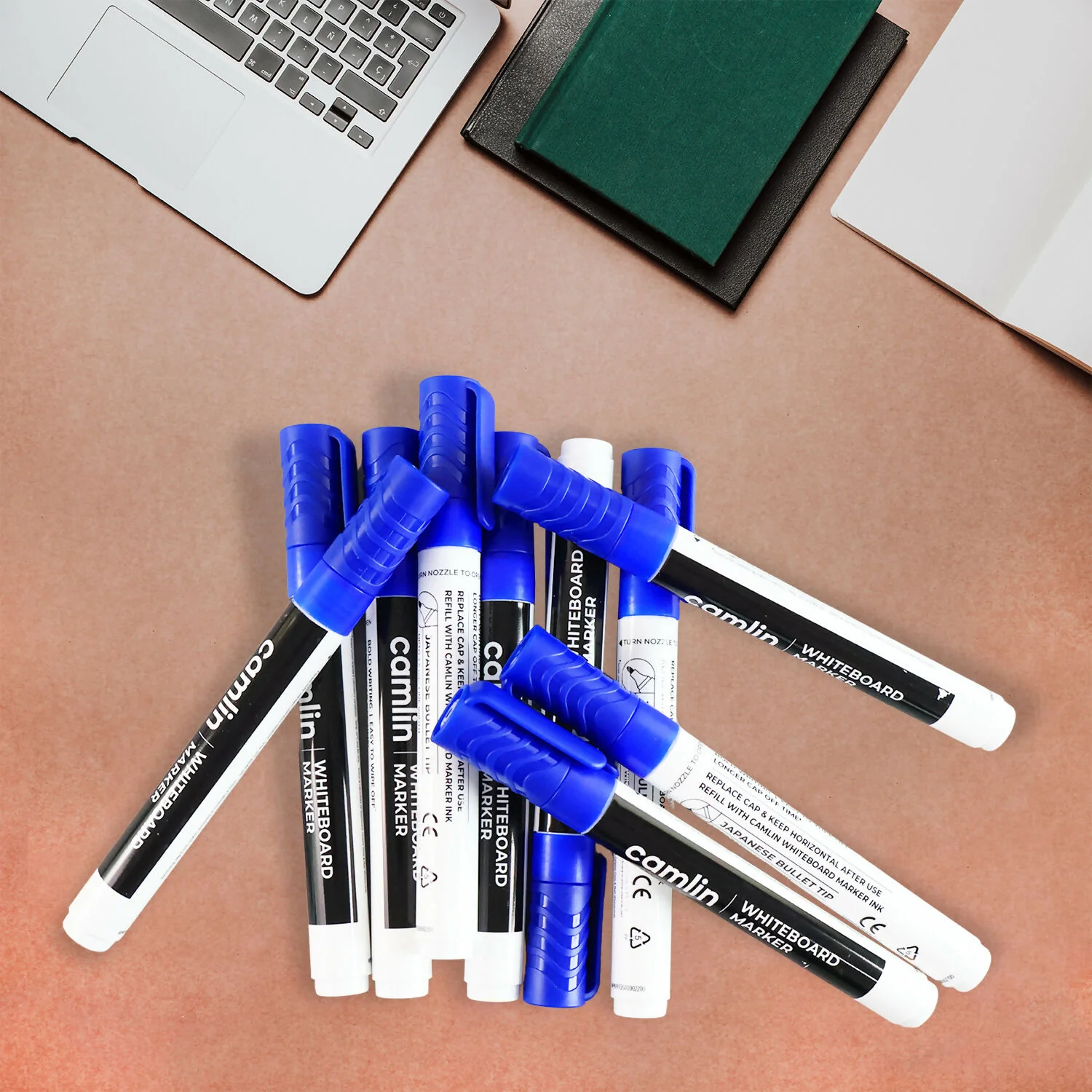 Camlin Whiteboard Marker – Bold, Refillable, Easy Wipe (Blue, Pack of 10) - Image 6