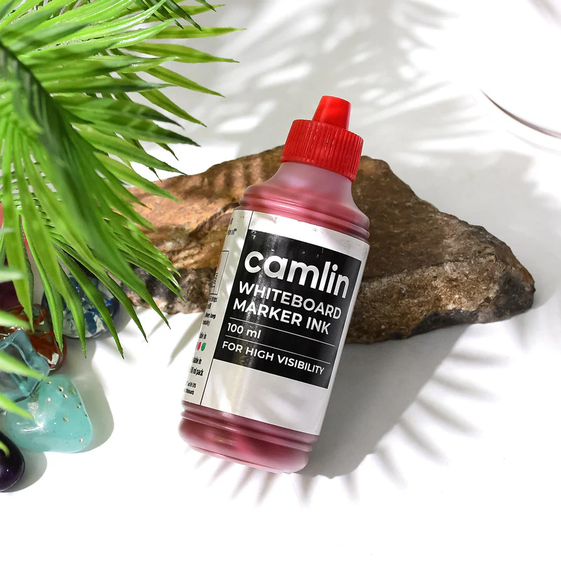 Camlin Whiteboard Marker Ink 100 ml – Black Color Refill Ink for High Visibility - Image 2