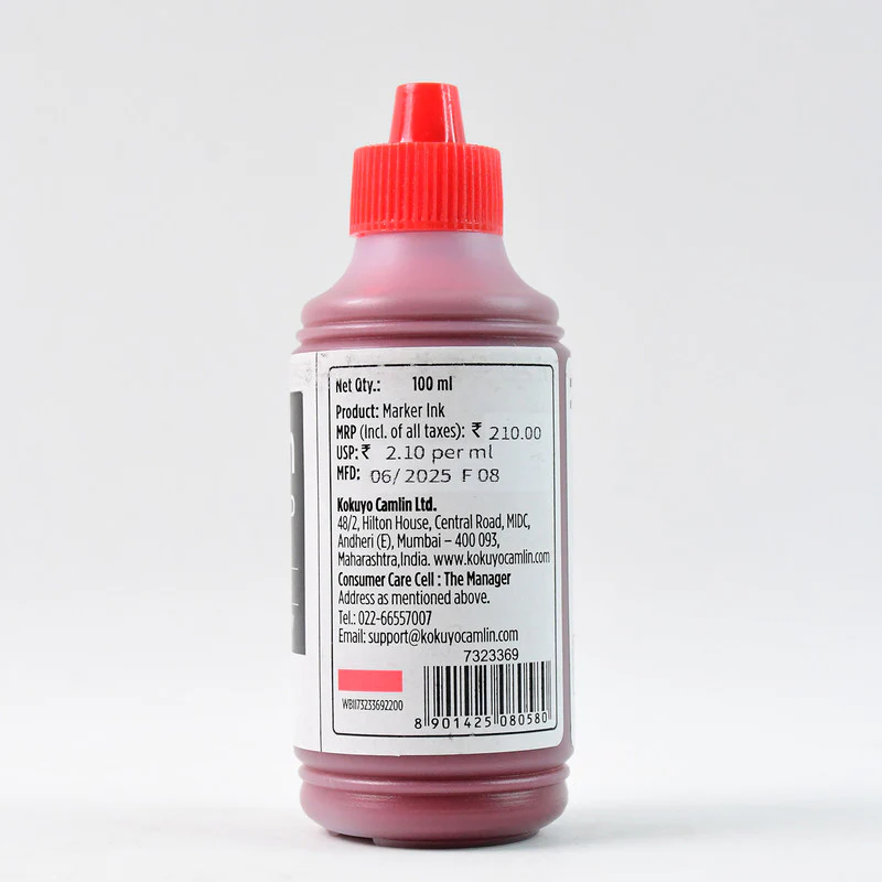 Camlin Whiteboard Marker Ink 100 ml – Black Color Refill Ink for High Visibility - Image 4