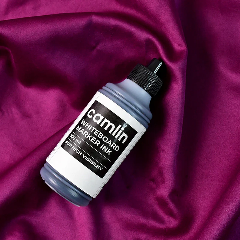 Camlin Whiteboard Marker Ink 100 ml – Black Color Refill Ink for High Visibility - Image 2