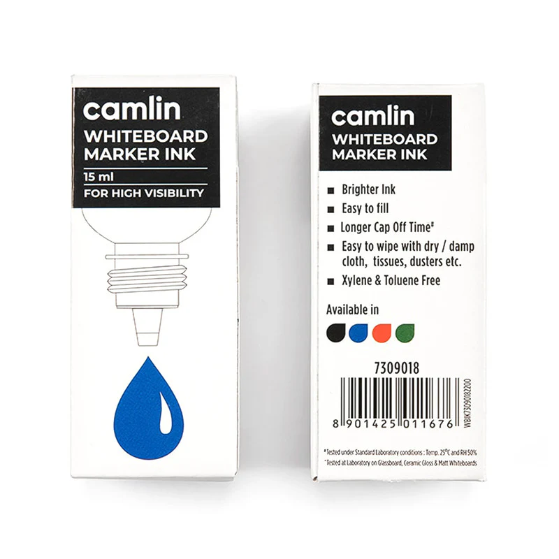 Camlin Whiteboard Marker Ink 15 ml – Blue Color Refill Ink for High Visibility - Image 3