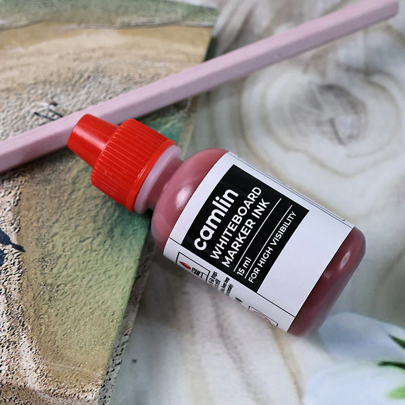 Camlin Whiteboard Marker Ink 15 ml – Red Color Refill Ink for High Visibility - Image 2
