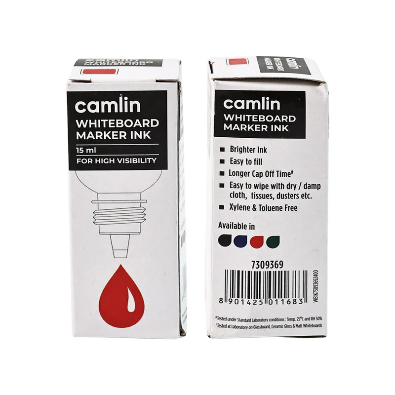 Camlin Whiteboard Marker Ink 15 ml – Red Color Refill Ink for High Visibility - Image 5