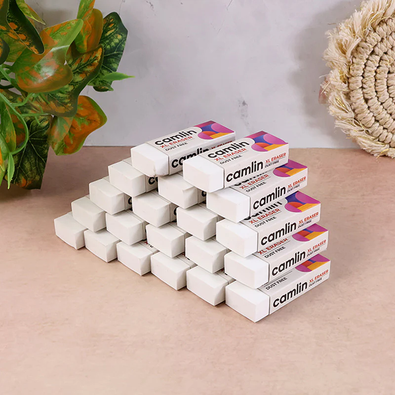 Camlin XL Dust-Free Eraser – Soft, Clean Erasing School & Office | 20-Piece Value - Image 4