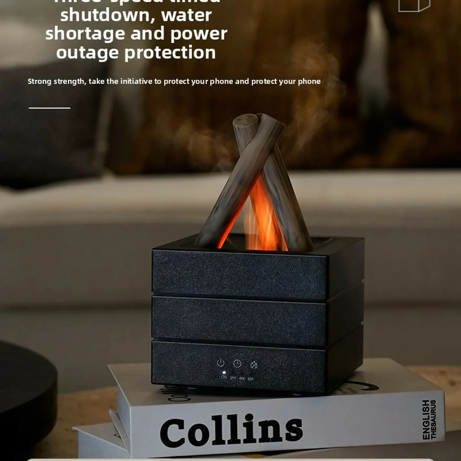 Campfire Flame Aroma Diffuser with Simulated Fire Effect & Timer Modes - Image 5