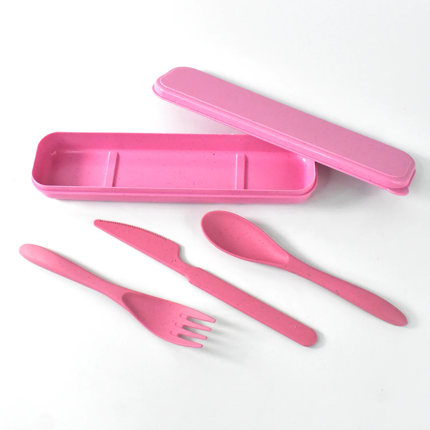 4 in 1 Travel Utensils Plastic Spoons and Forks Sets for Lunch Box (3 Pc With Case) - Image 5